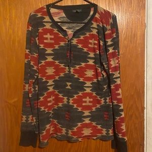 LRALPH LAUREN Tribal Print Cotton Long Sleeve